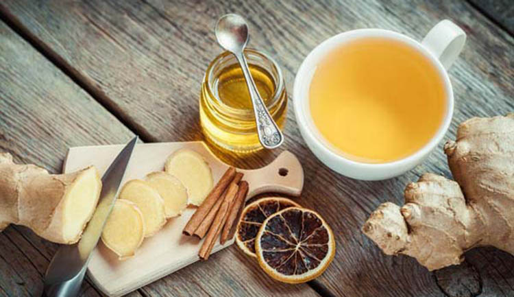 Sử dụng trà gừng mật ong và chanh